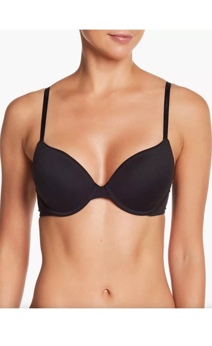 NWT CALVIN KLEIN LINED DEMI  BLACK BRA SIZE 36D